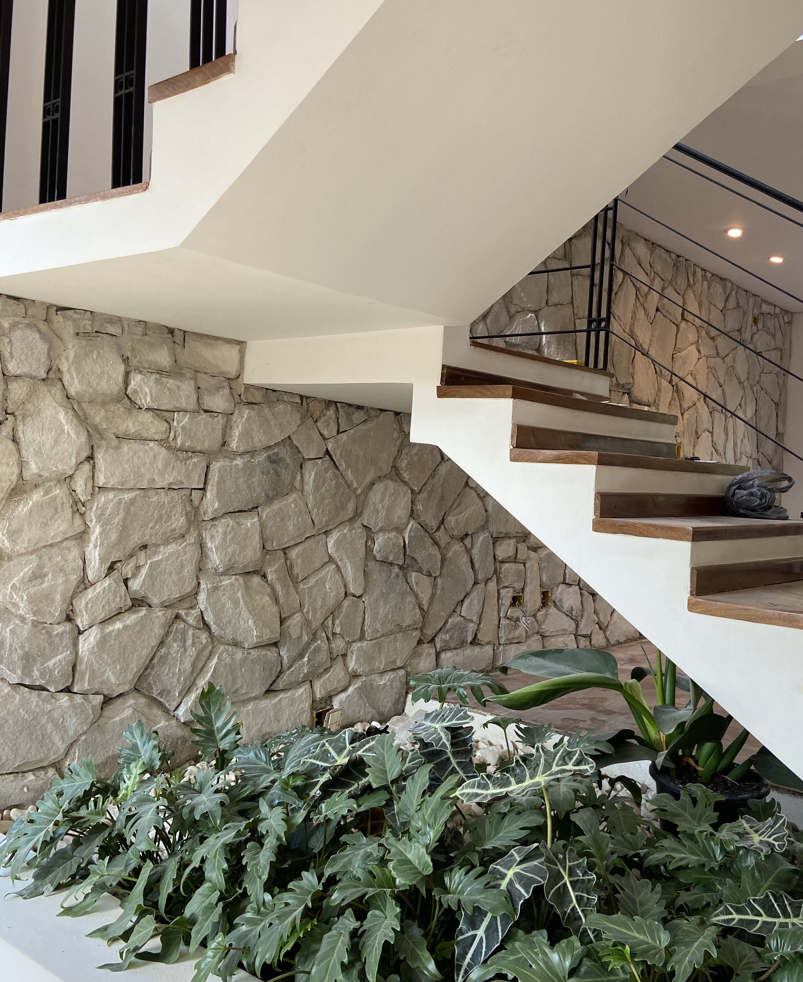 Parede de Pedra e escada